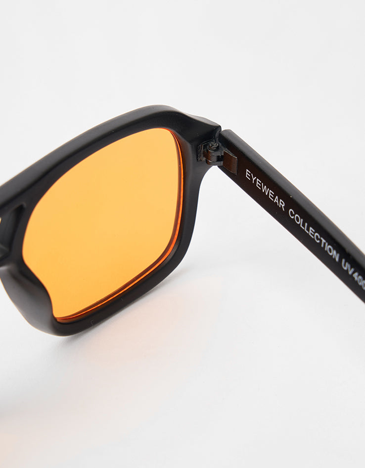 Route One Flat Top Sunglasses - Black (Orange Lens)