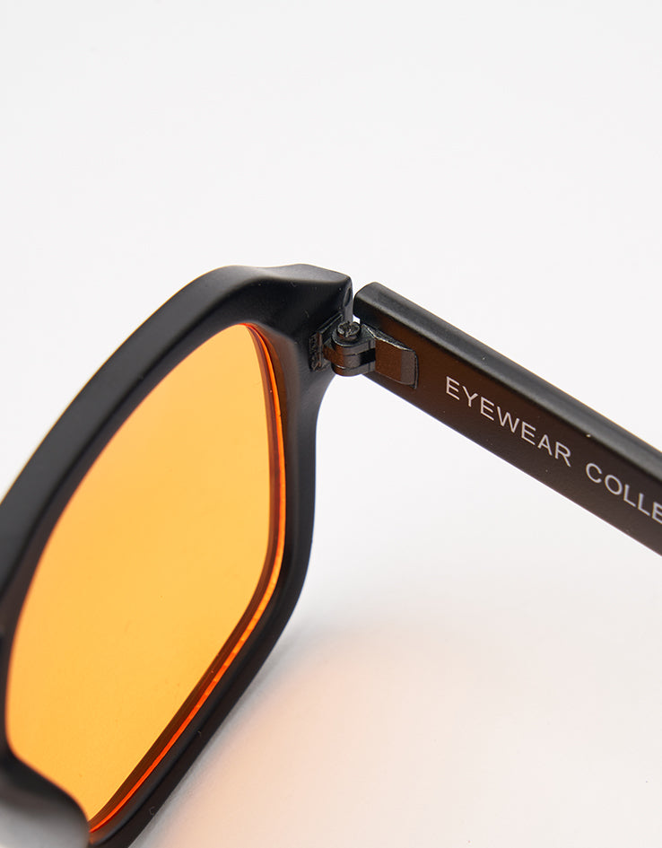 Route One Flat Top Sunglasses - Black (Orange Lens)