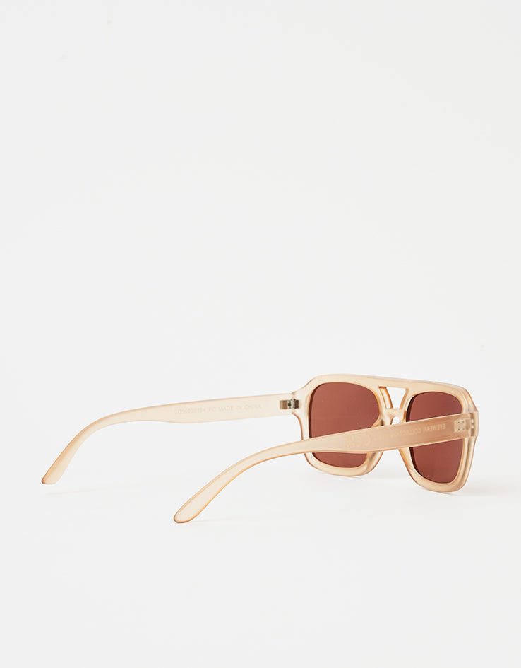 Route One Flat Top Sunglasses - Clear Brown (Brown Lens)