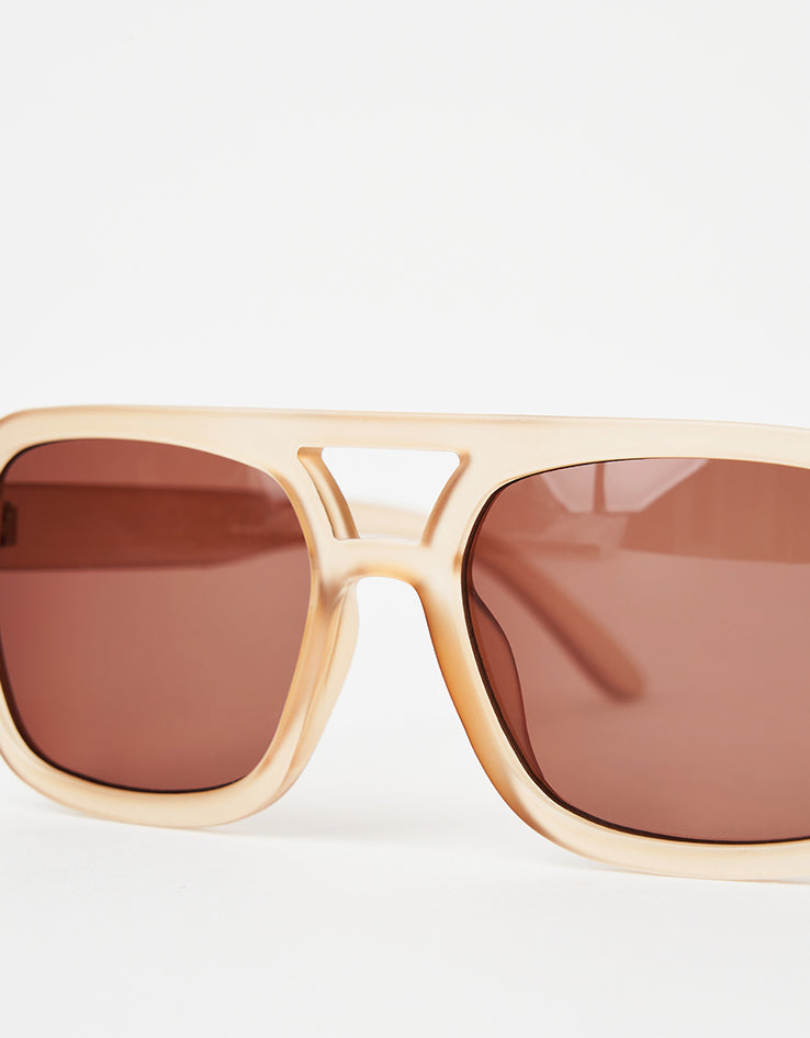 Route One Flat Top Sunglasses - Clear Brown (Brown Lens)