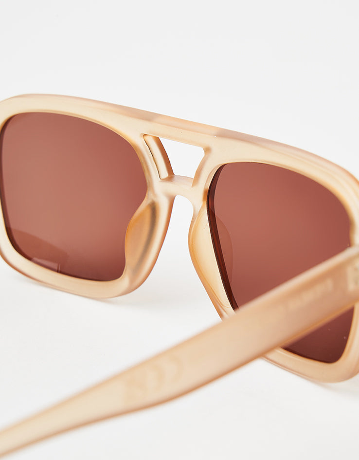 Route One Flat Top Sunglasses - Clear Brown (Brown Lens)