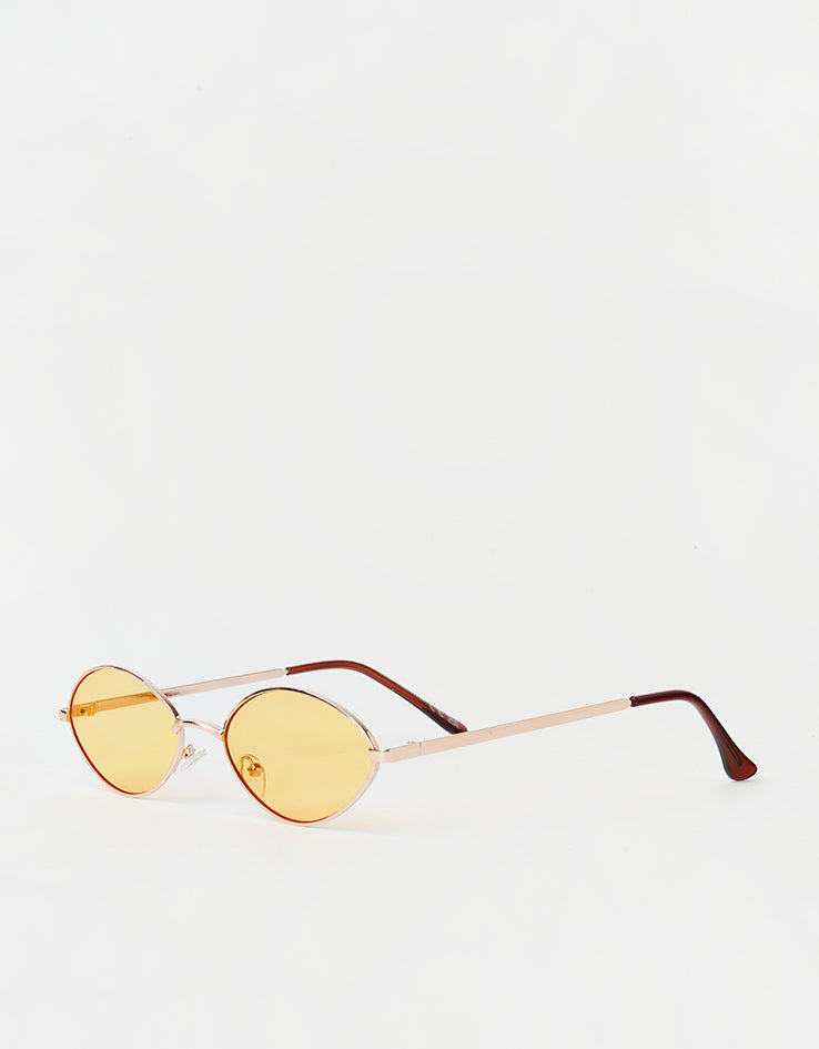 Route One Oval Rimmed Sunglasses - Gold (Orange Lens)