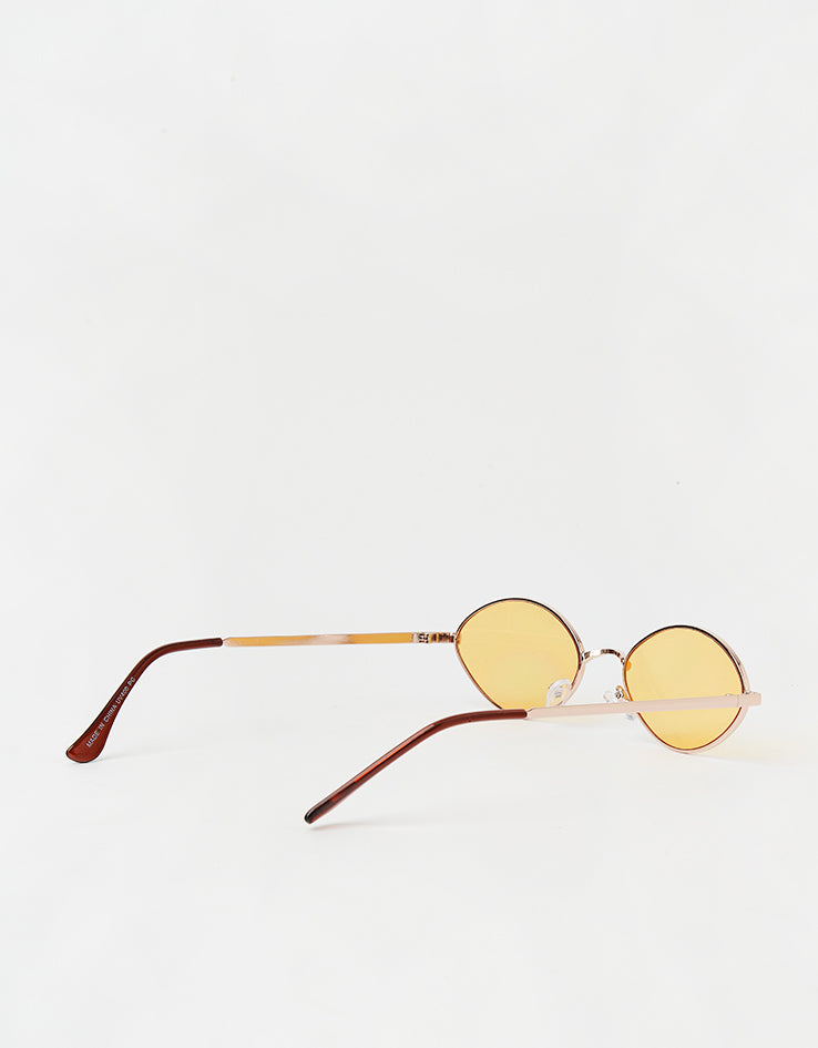 Route One Oval Rimmed Sunglasses - Gold (Orange Lens)