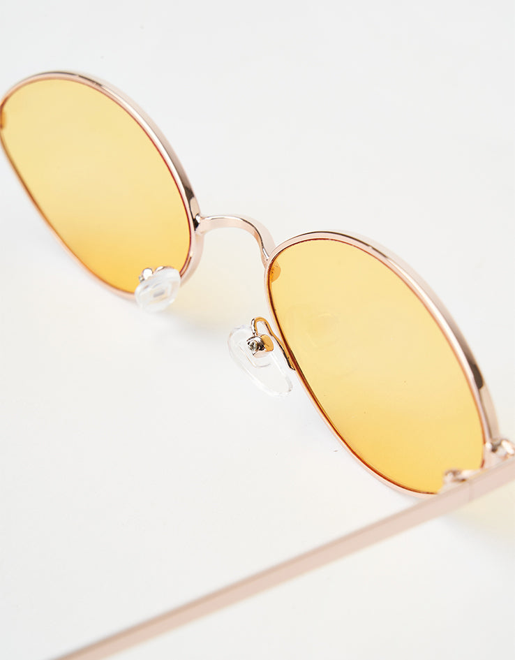Route One Oval Rimmed Sunglasses - Gold (Orange Lens)