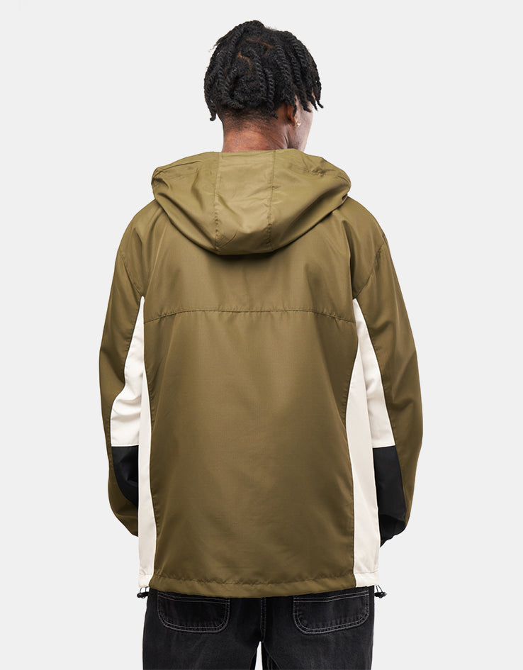 Route One Packable Windbreaker - Olive/Grey/Black