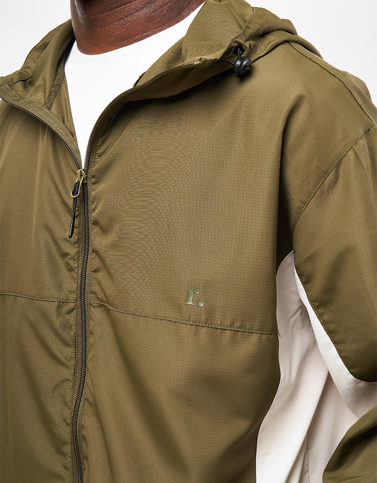 Route One Packable Windbreaker - Olive/Grey/Black