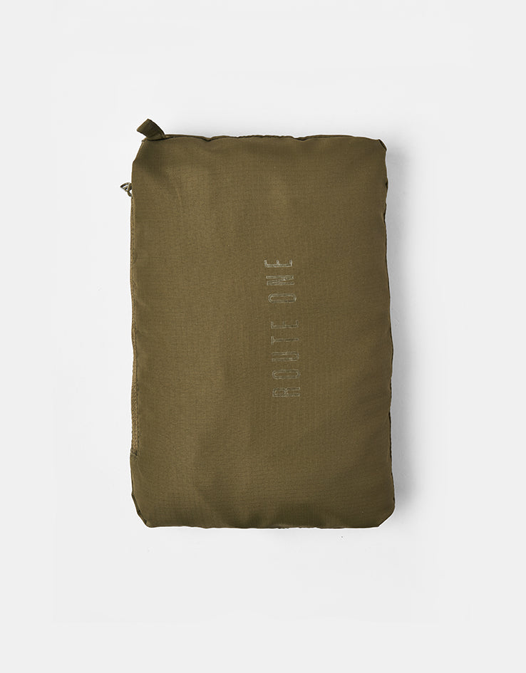 Route One Packable Windbreaker - Olive/Grey/Black