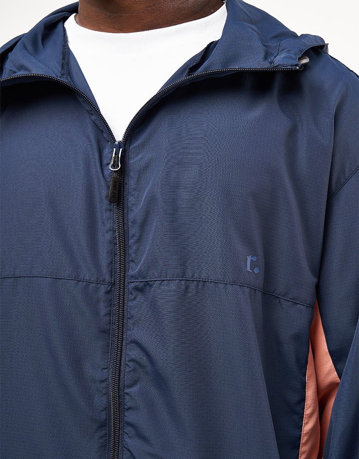 Route One Packable Windbreaker - Navy/Tan/Peach