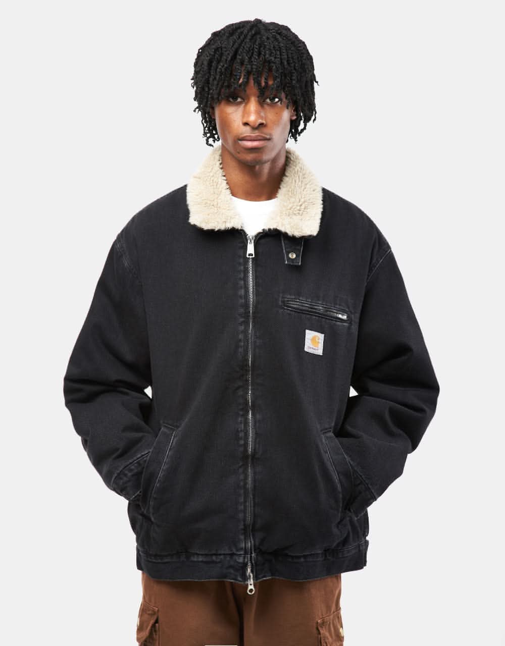 Carhartt WIP Herrald Jacket - Black/Wall (Stone Washed)
