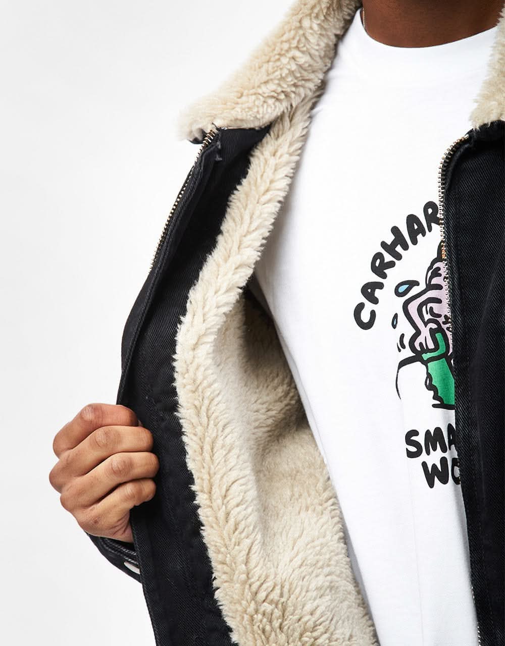 Carhartt WIP Herrald Jacket - Black/Wall (Stone Washed)