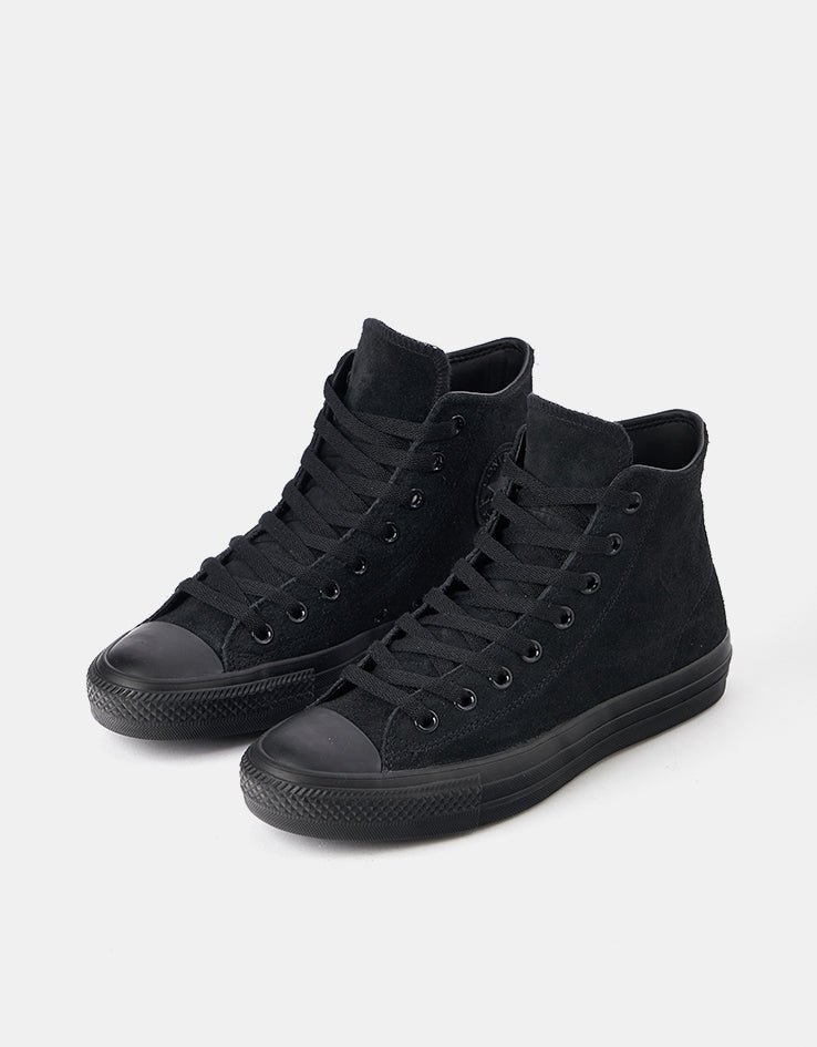 Converse Chuck Taylor All Star Pro Suede High Skate Shoes - Black/Black/Black