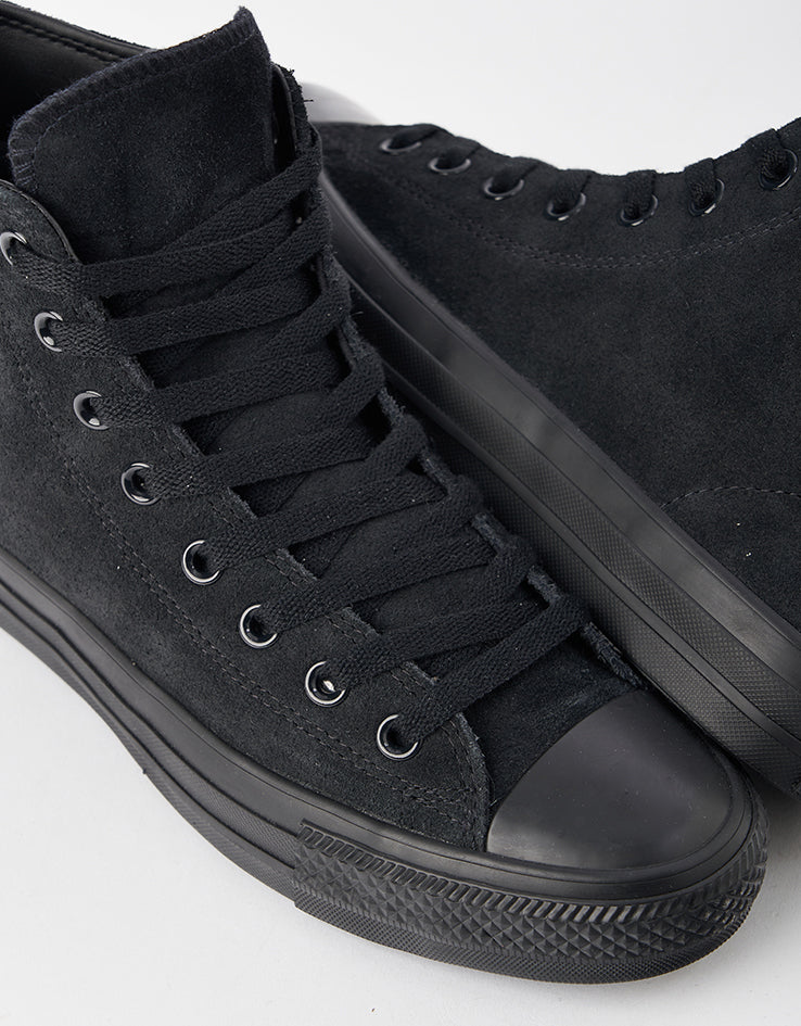 Converse Chuck Taylor All Star Pro Suede High Skate Shoes - Black/Black/Black