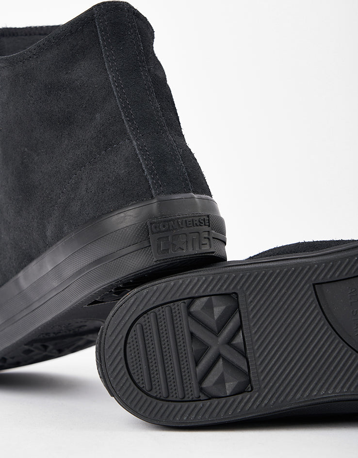 Converse Chuck Taylor All Star Pro Suede High Skate Shoes - Black/Black/Black