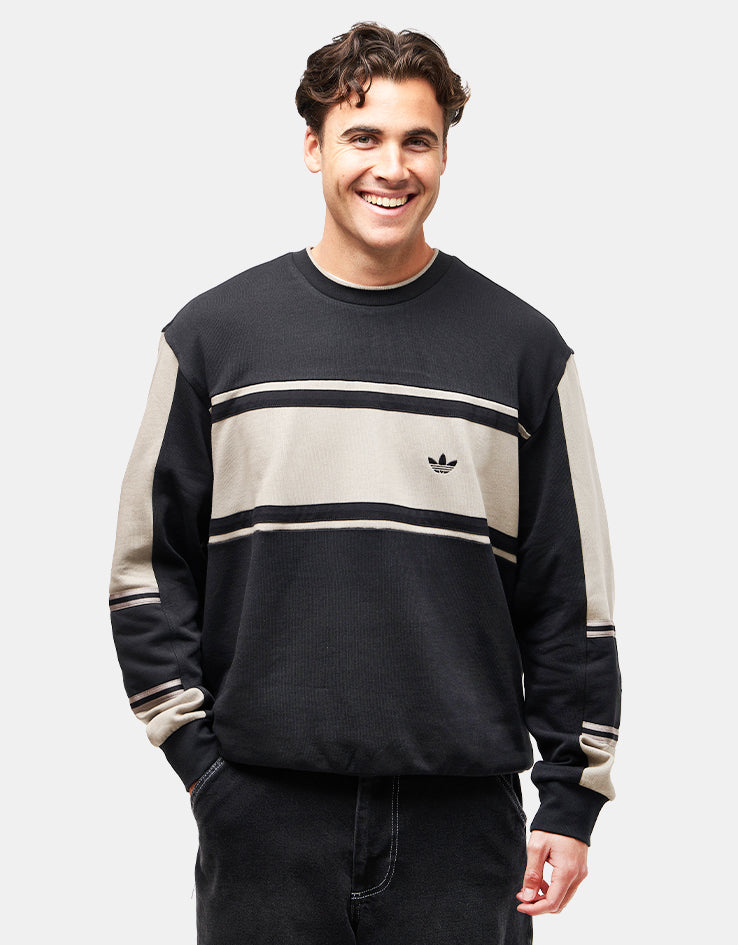 adidas Crew Sweater - Black/Putty Beige