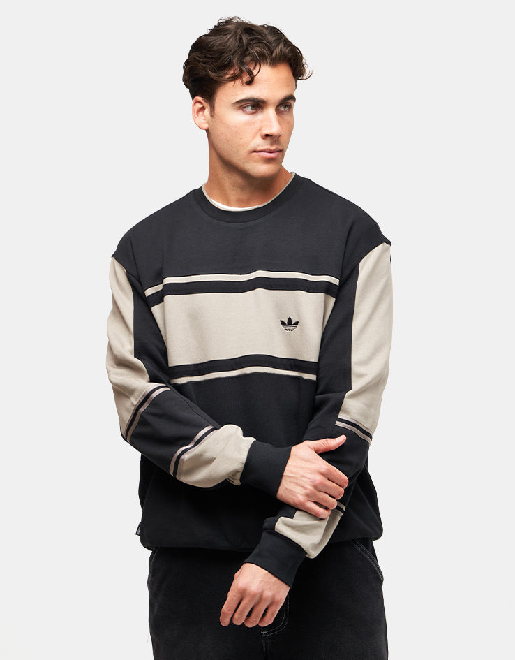 adidas Crew Sweater - Black/Putty Beige