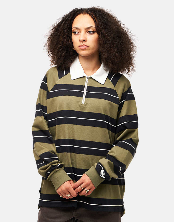 adidas Shmoo Rugby Shirt - Olive/Black/White