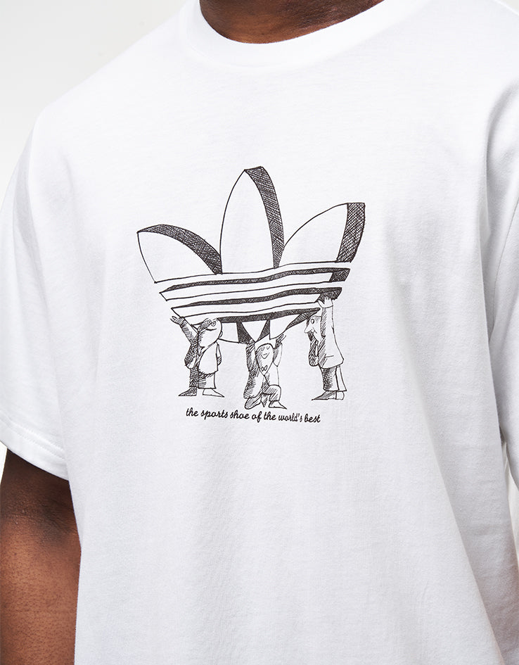 adidas Tref Lift T-Shirt - White/Dark Brown