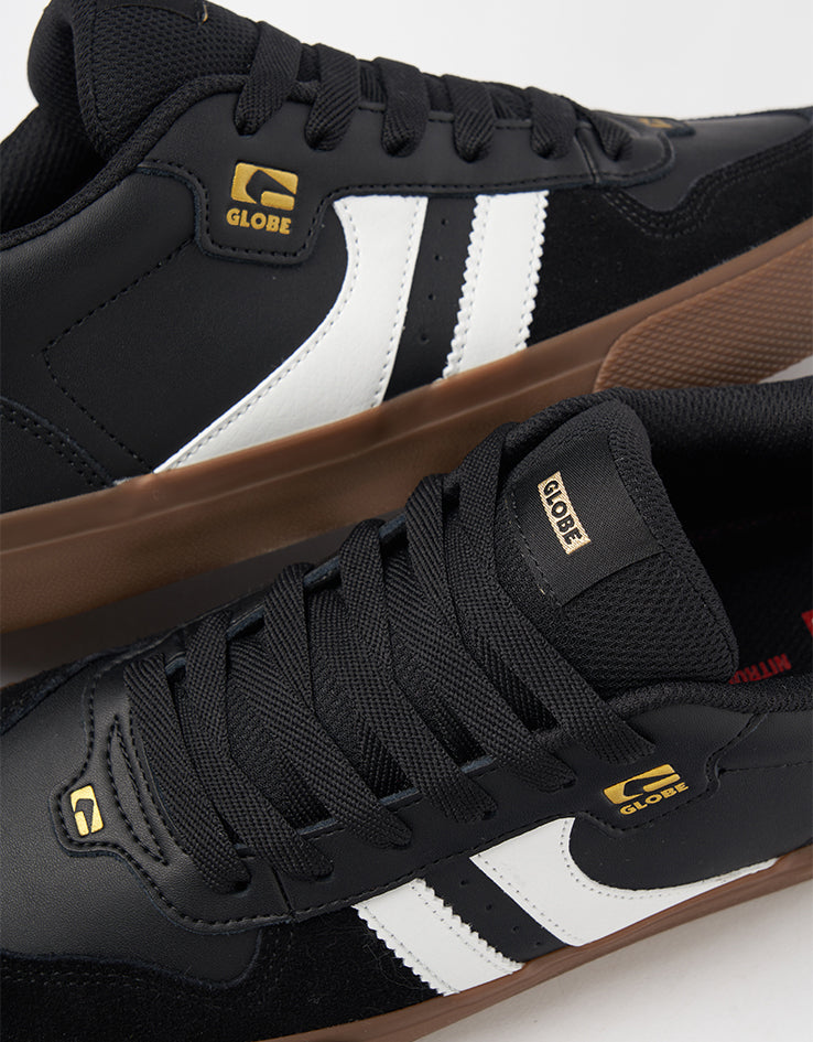 Globe Encore-2 Skate Shoes - Black/White/Tobacco