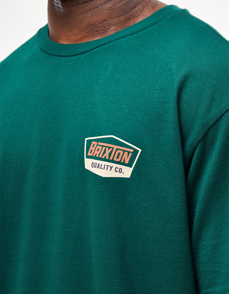 Brixton Regal T-Shirt - Deep Emerald/Rust/Sand