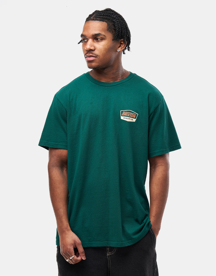 Brixton Regal T-Shirt - Deep Emerald/Rust/Sand