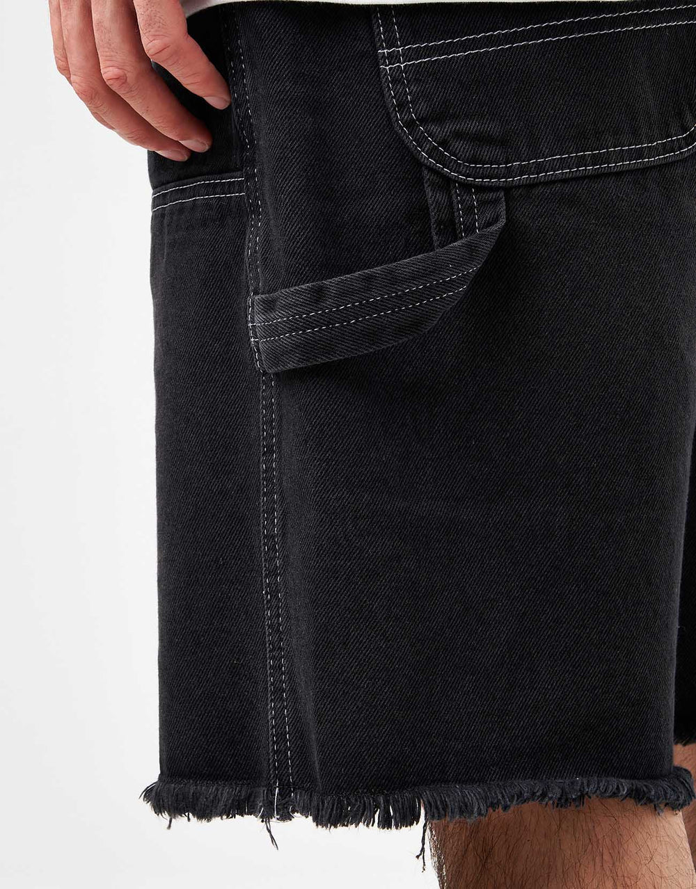 Route One Double Knee Baggy Jorts - Washed Black