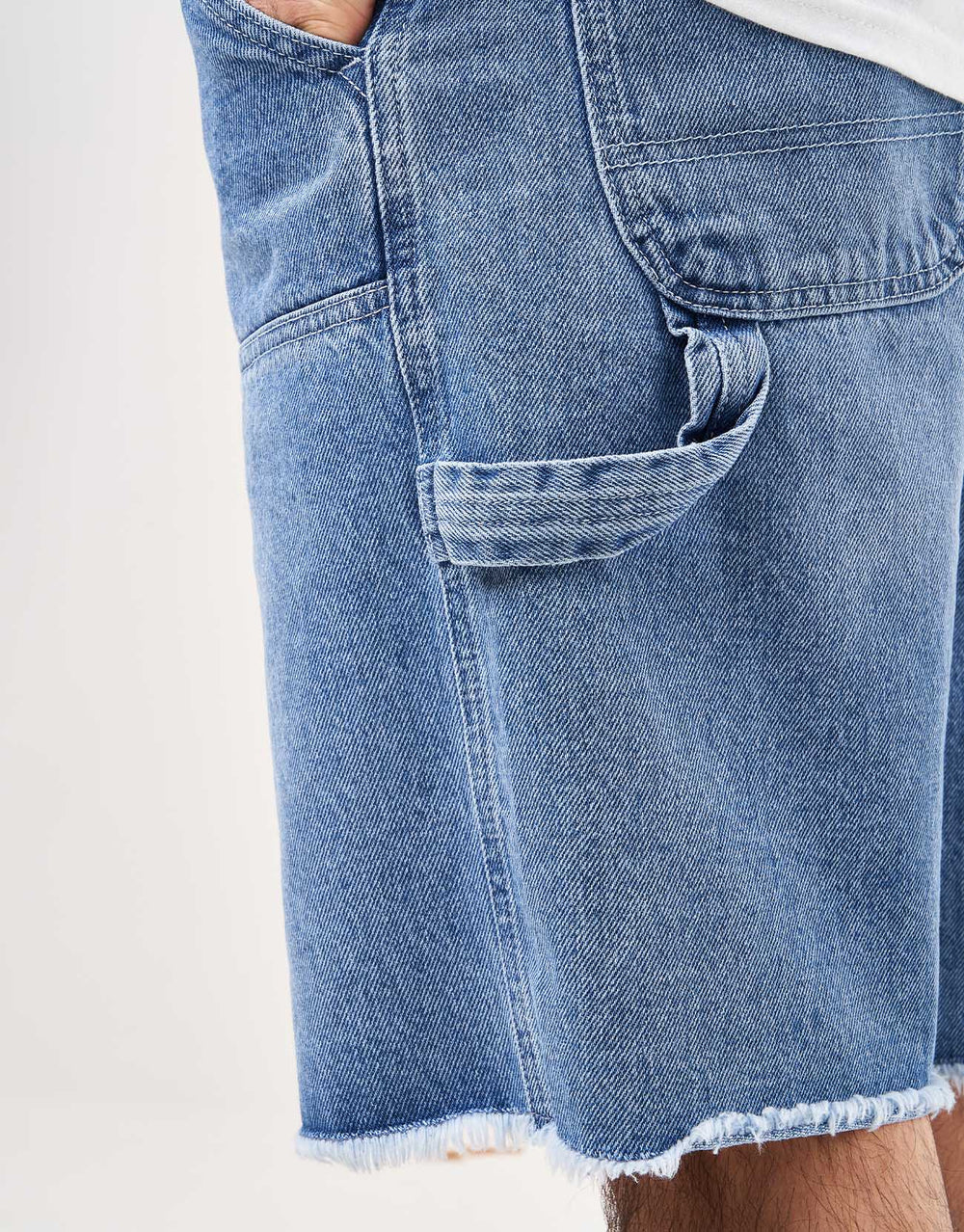 Route One Double Knee Baggy Jorts - Washed Blue