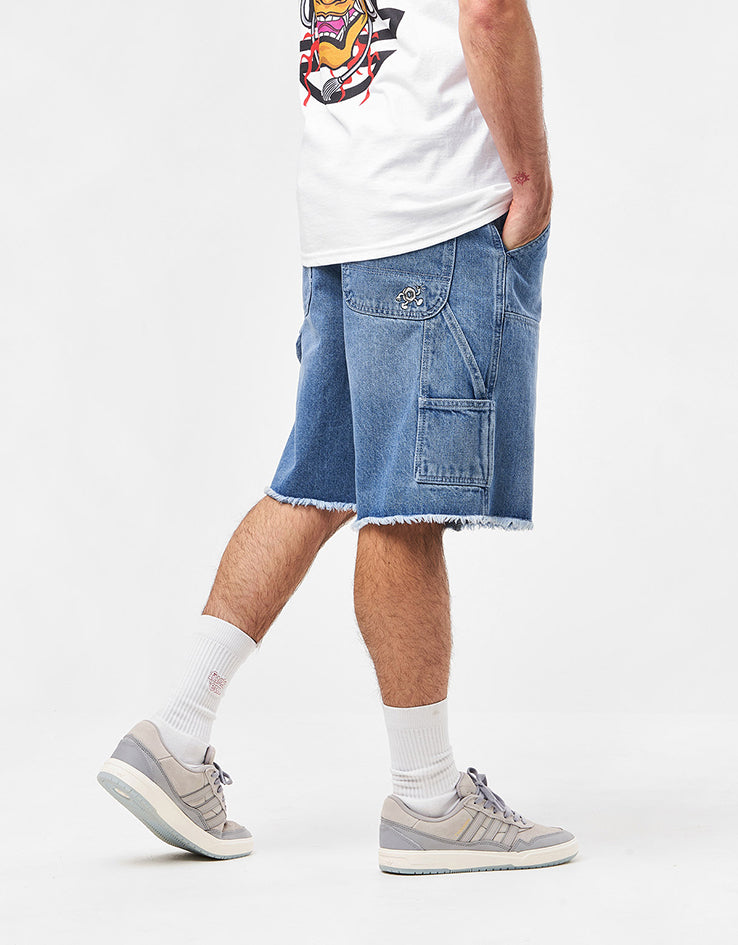 Route One Double Knee Baggy Jorts - Washed Blue
