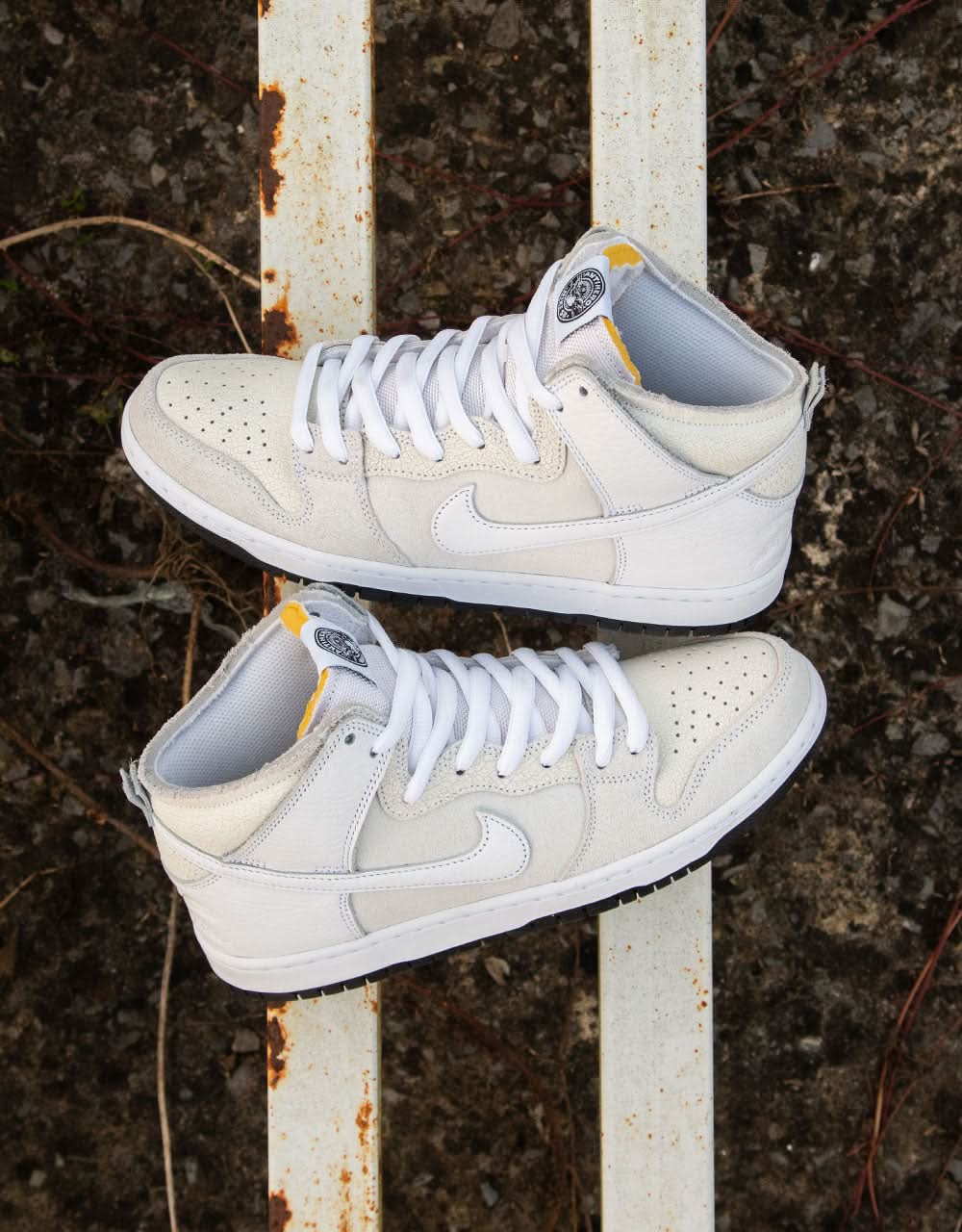Nike SB 'Anti Hero' Dunk High QS Skate Shoes - White/White-Black