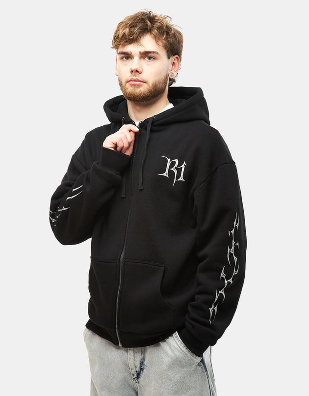 Route One Blades Zip Hoodie (400gsm) - Black