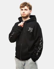 Route One Blades Zip Hoodie (400gsm) - Black