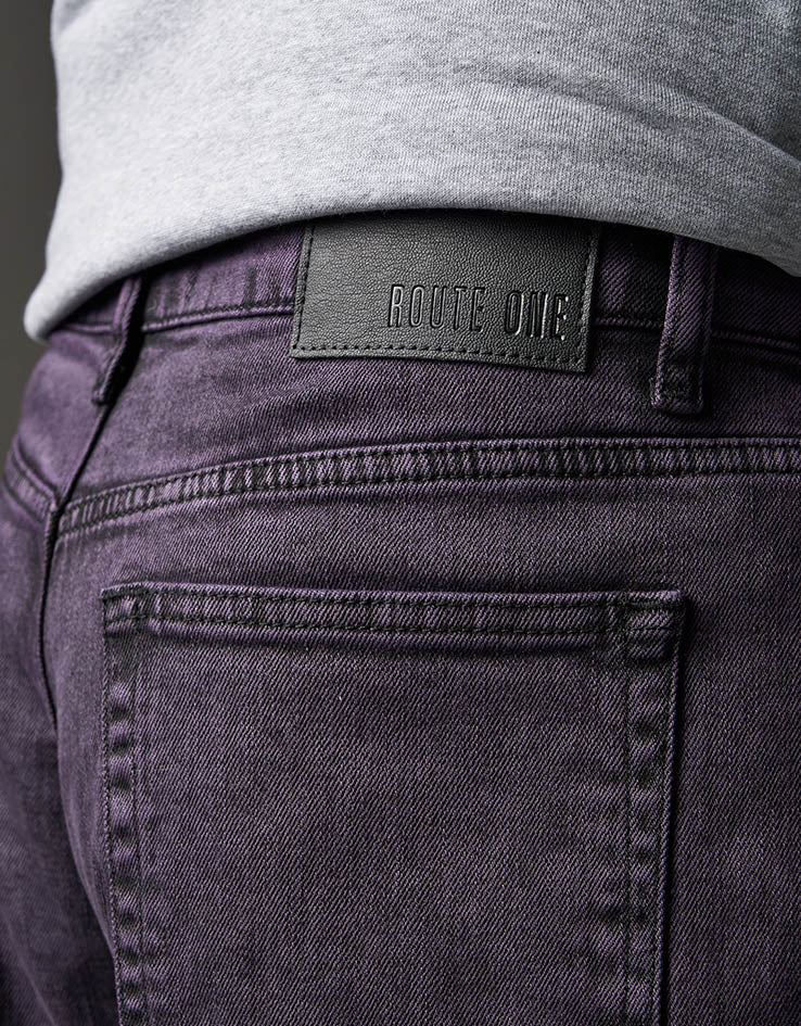 Route One Baggy Denim Jeans - Moderate Purple