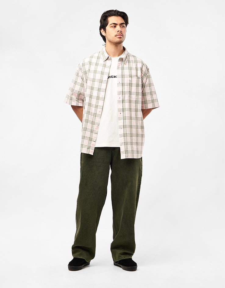 Route One Baggy Denim Jeans - Leaf Green