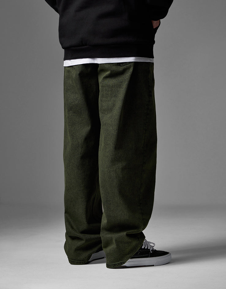 Route One Baggy Denim Jeans - Leaf Green