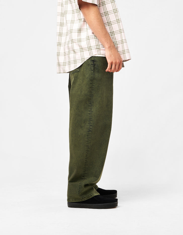 Route One Baggy Denim Jeans - Leaf Green