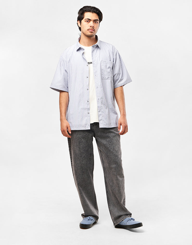 Route One Baggy Denim Jeans - Slate Grey