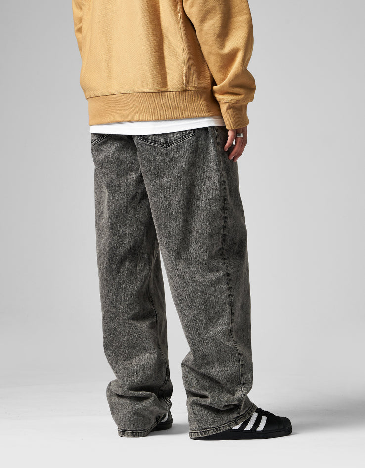 Route One Baggy Denim Jeans - Slate Grey