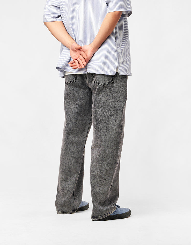 Route One Baggy Denim Jeans - Slate Grey