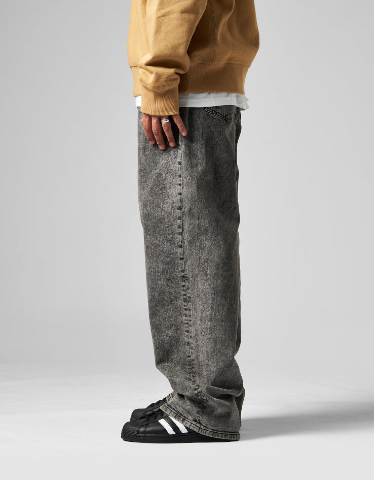 Route One Baggy Denim Jeans - Slate Grey