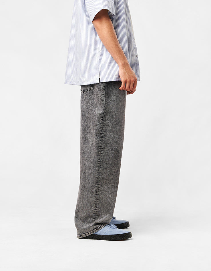 Route One Baggy Denim Jeans - Slate Grey