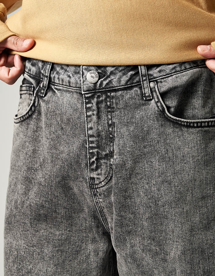 Route One Baggy Denim Jeans - Slate Grey