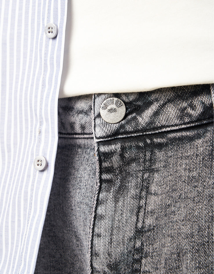 Route One Baggy Denim Jeans - Slate Grey