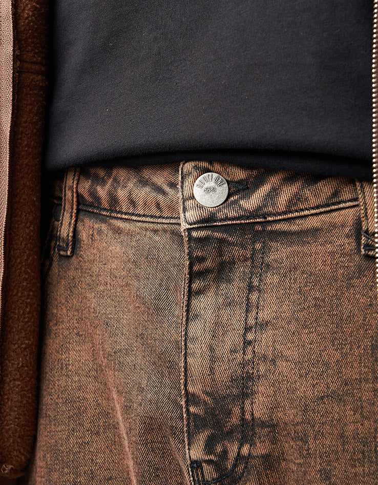 Route One Baggy Denim Jeans - Burnt Mahogony