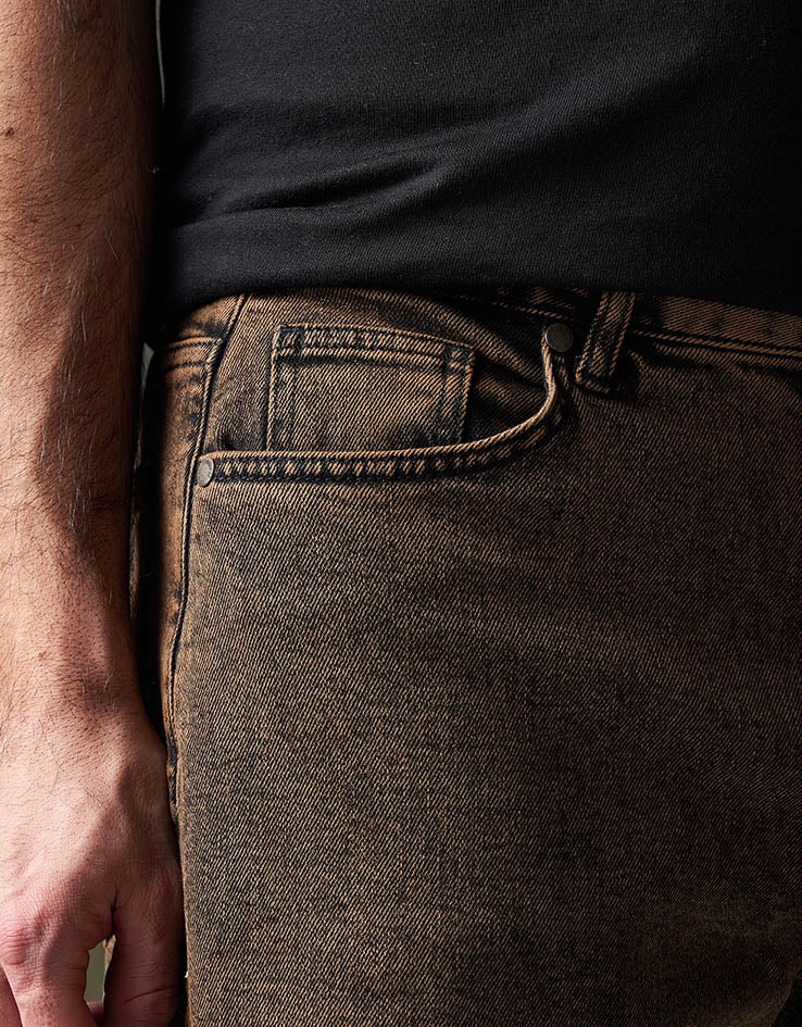 Route One Baggy Denim Jeans - Burnt Mahogony