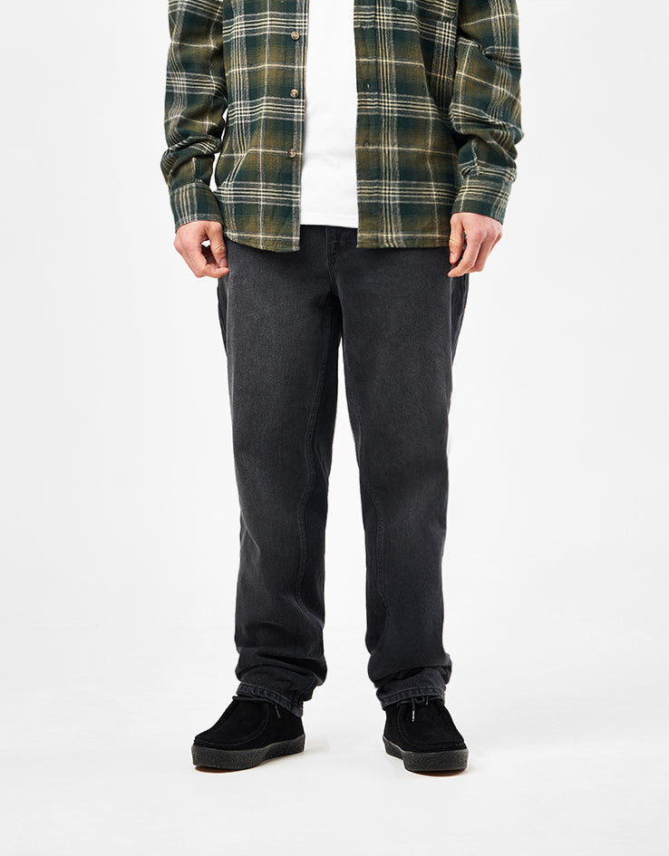 Route One Regular Tapered Denim Jeans - Washed Black