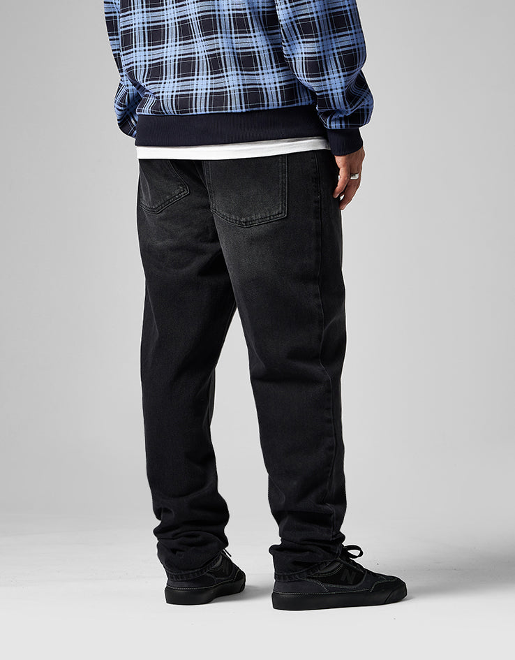 Route One Regular Tapered Denim Jeans - Washed Black