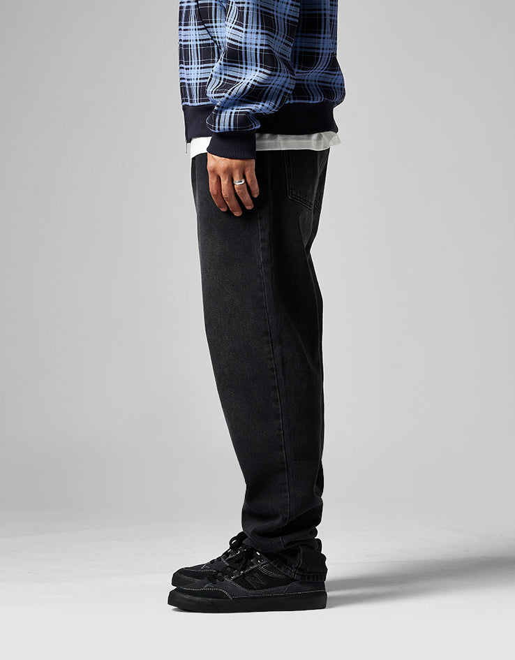 Route One Regular Tapered Denim Jeans - Washed Black