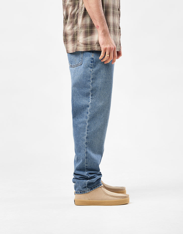 Route One Regular Tapered Denim Jeans - Washed Blue