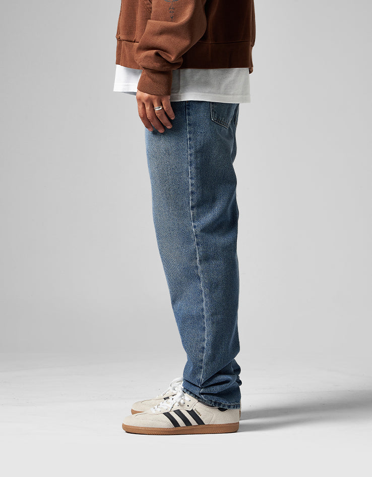 Route One Regular Tapered Denim Jeans - Washed Blue