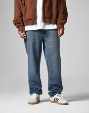 Route One Regular Tapered Denim Jeans - Washed Blue
