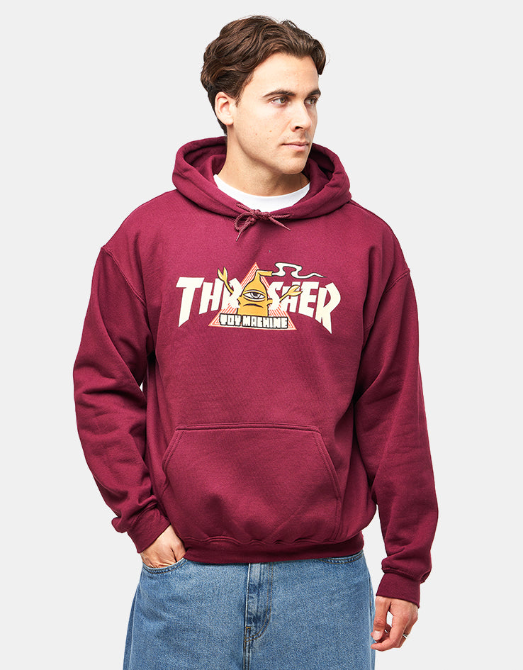 Thrasher x Toy Machine Vortex Pullover Hoodie - Maroon
